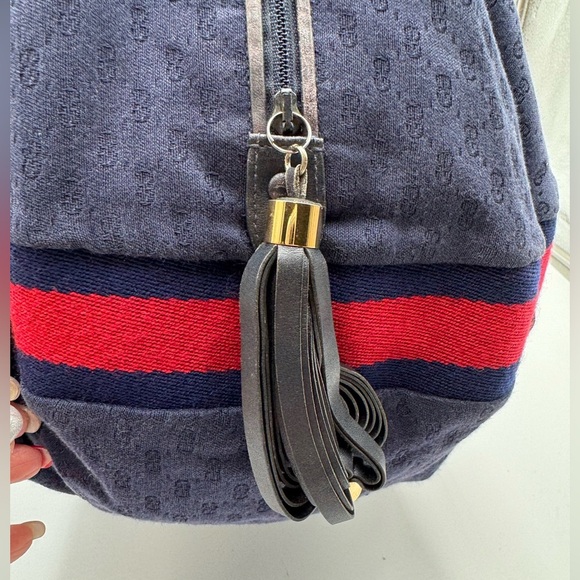 Gucci-Authentic-Vintage Micro G Denim Canvas Bubble Bag w Pouch -Rare UNICORN!! - Picture 4 of 14